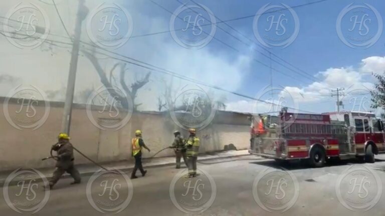 Controlan Bomberos incendio en baldío en la Zona Centro de Saltillo