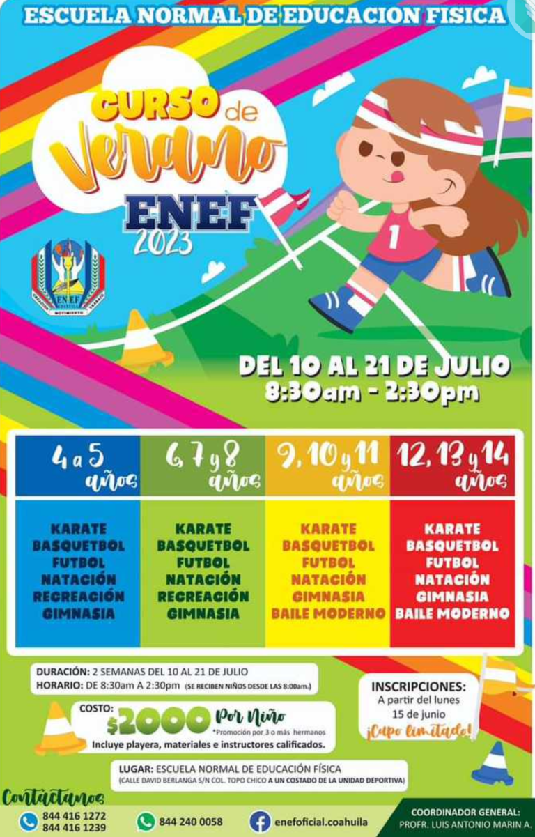 Ofrecerá ENEF Saltillo cursos de verano para niños y adolescentes