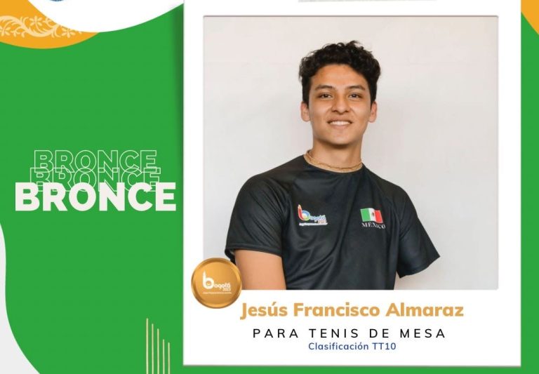 El saltillense Francisco Almaraz gana Bronce en Paratenis de Mesa, en Parapanamericanos Juveniles Bogotá 2023