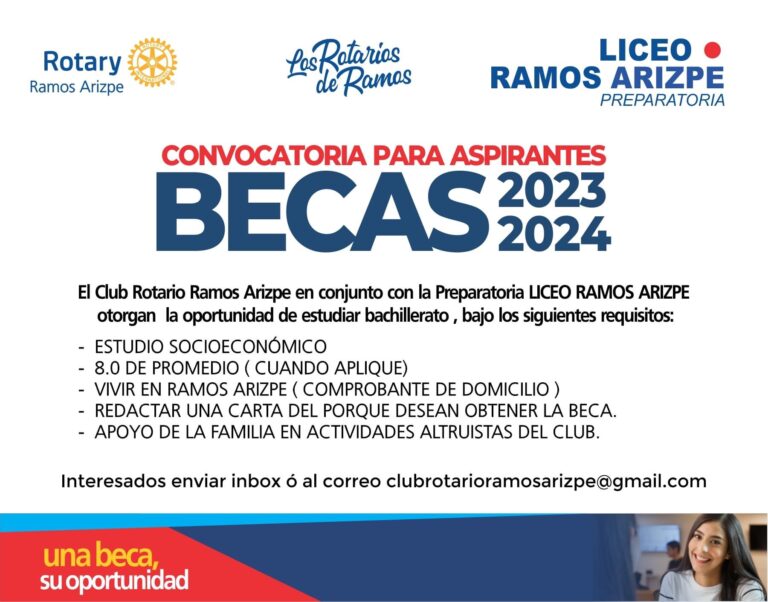 Club Rotario de Ramos Arizpe lanza convocatoria para aspirantes a beca escolar 