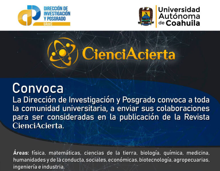 Envía tus artículos para que se publiquen en la revista “CienciAcierta” de la UA de C