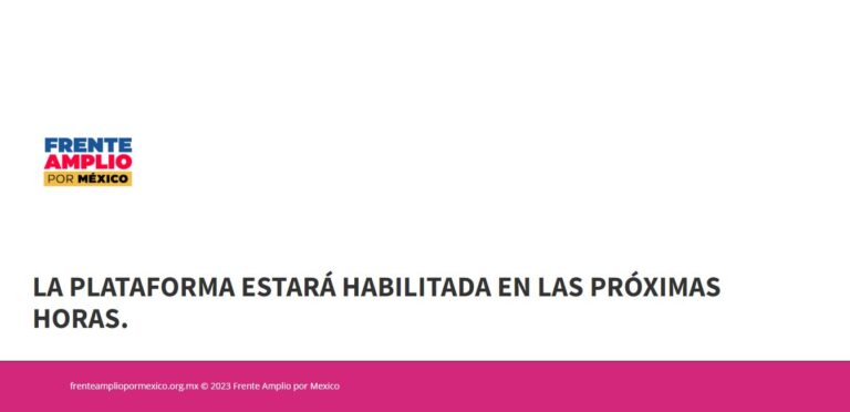 Plataforma para registro del Frente Amplio por México no funciona