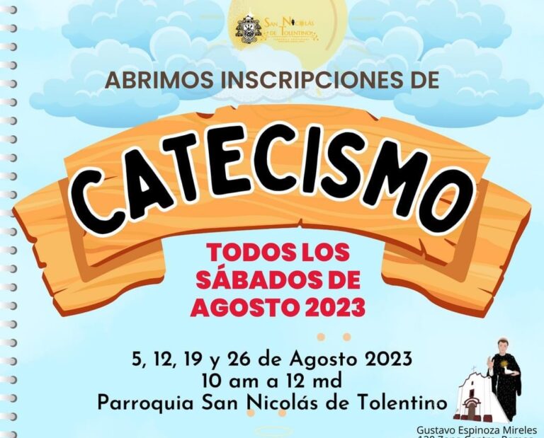 Alistan registro para cursos de catecismo en parroquia San Nicolás de Tolentino 