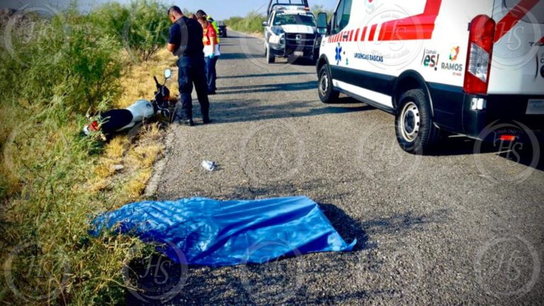 Muere motociclista al caer en la carretera a Hipólito, en Ramos