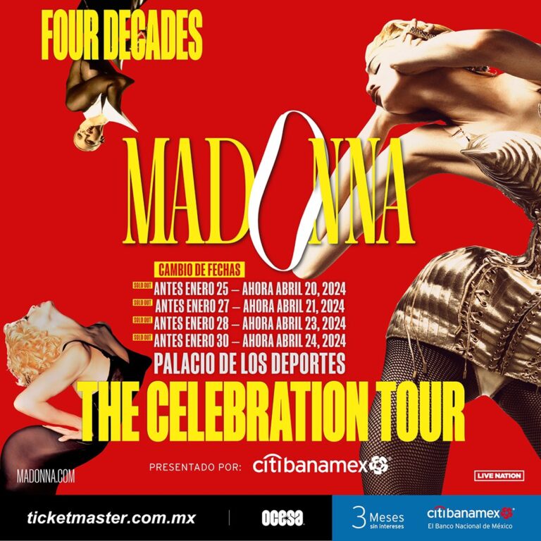 Anuncian fechas reprogramadas para la gira de Madonna en México