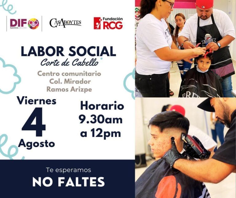 Cortes de cabello gratis en Centro Comunitario del sector poniente de Ramos Arizpe