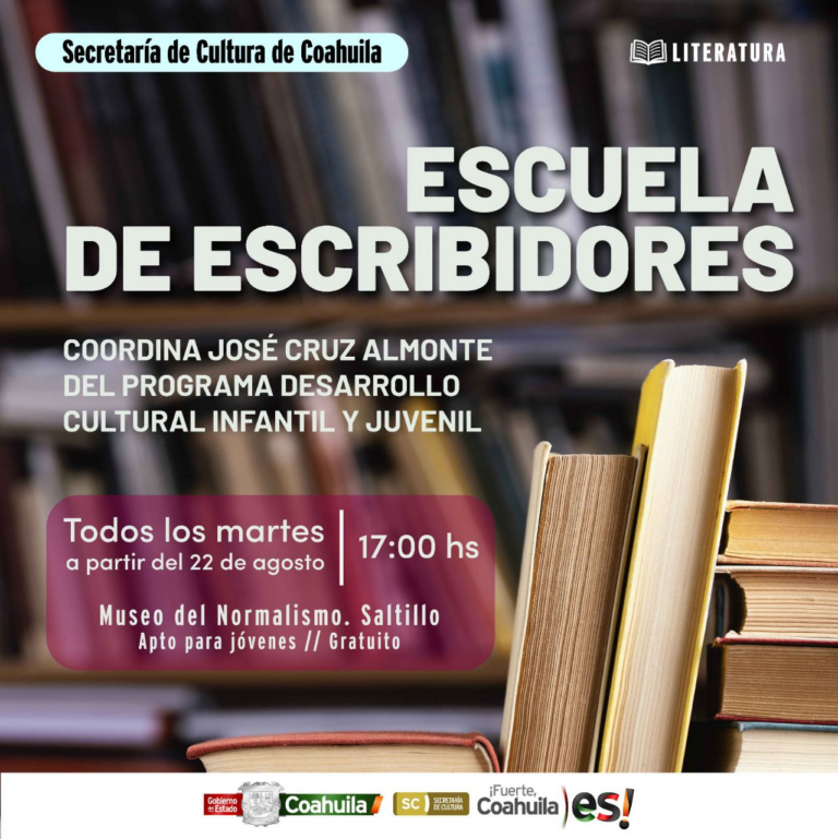 Lanza Cultura Coahuila la Escuela de Escribidores