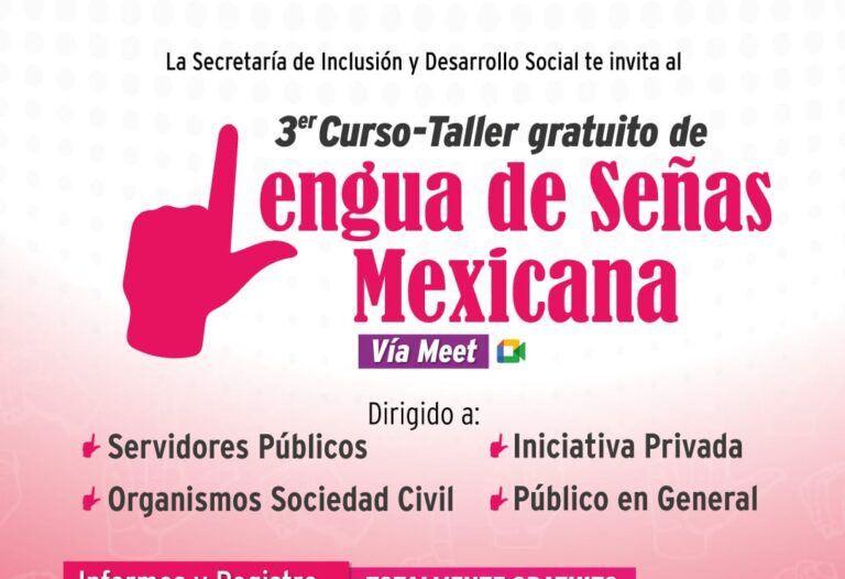 Invitan a coahuilenses a inscribirse al curso-taller gratuito de Lengua de Señas Mexicana