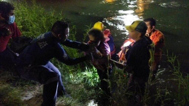 Madre e hijo de 4 meses son rescatados en medio del río Bravo por Grupos Beta del INM