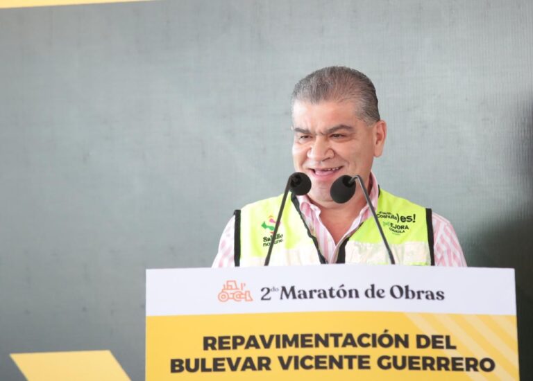 Miguel Riquelme y José María Fraustro ponen en marcha obras de infraestructura vial en Saltillo