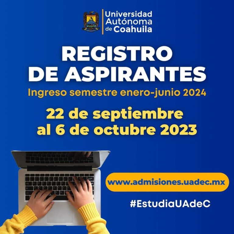 A partir del 22 de septiembre abre UA de C el registro para aspirantes del semestre enero-junio 2024