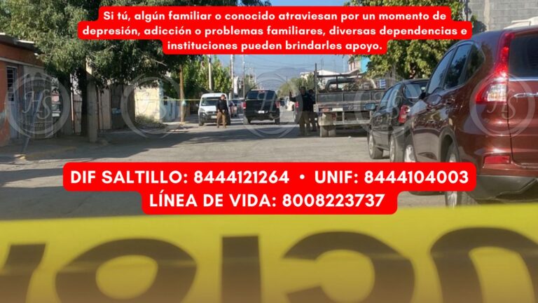 Se registra un suicidio en la colonia Evaristo Pérez Arreola en Saltillo