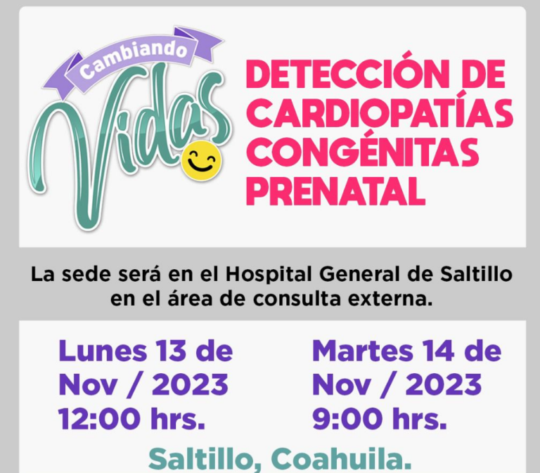 Anuncia Salud Coahuila Jornada de Detección de Cardiopatías Prenatales