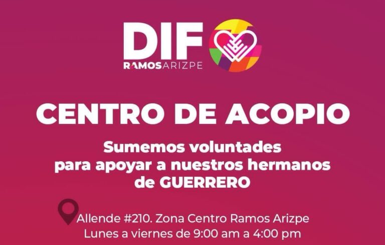 DIF Ramos Arizpe habilita centro de acopio