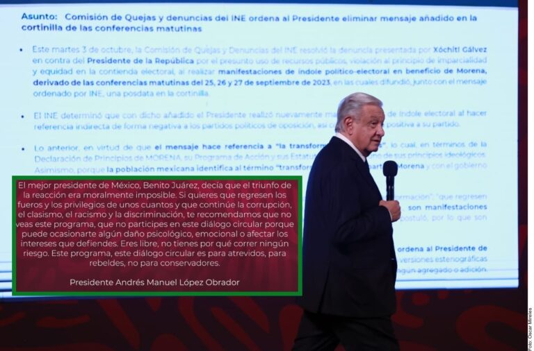 Desafía AMLO al INE y amplía posdata contra conservadores