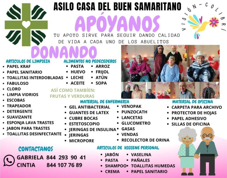 En Saltillo, invitan a sumarse a colecta a favor del Asilo Casa del Buen Samaritano 