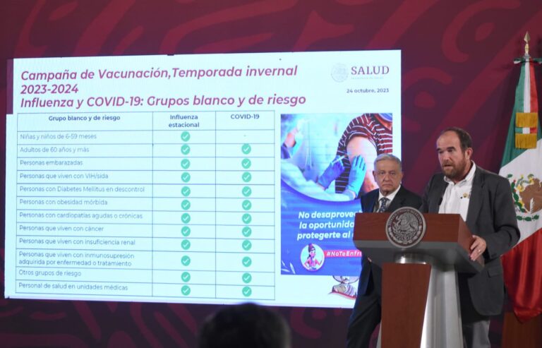 La Secretaria de Salud avala que se puede inocular de la Influenza y el Covid-19 al mismo tiempo