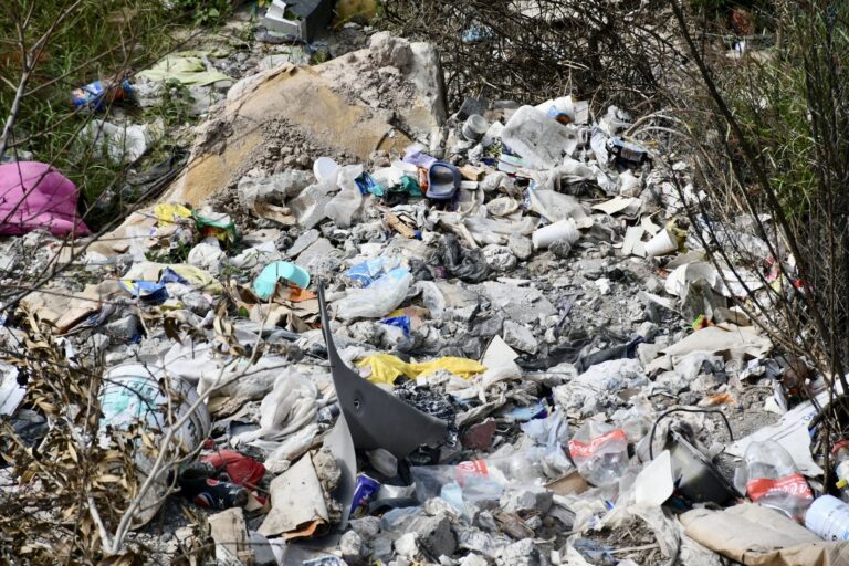 En Residencial Palmeras de Ramos Arizpe acumulación de basura provoca posible foco de infección 