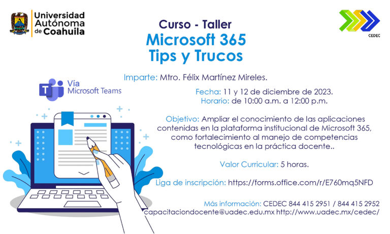 Invita UA de C a sus docentes a tomar el curso-taller “Microsoft 365 Tips y Trucos”