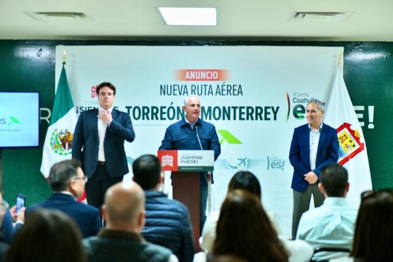 Anuncian nuevo vuelo Torreón–Monterrey