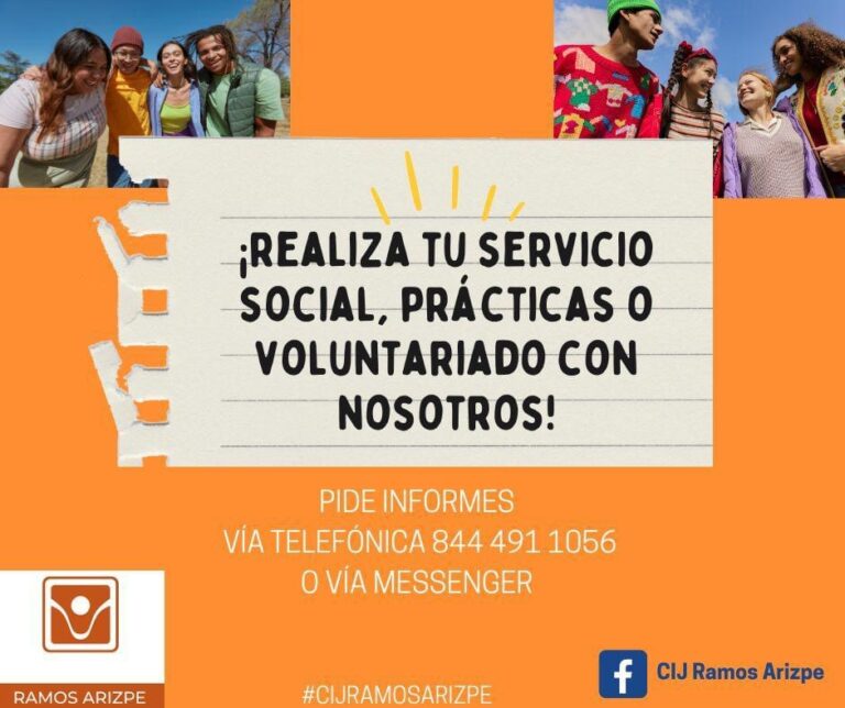 Convoca CIJ Ramos Arizpe a estudiantes a realizar su servicio social, prácticas profesionales o voluntariado 