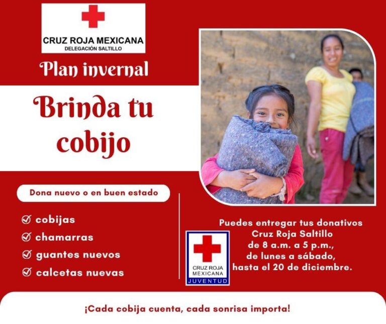 Últimos días para participar en la colecta de abrigos y juguetes de la Cruz Roja Saltillo 