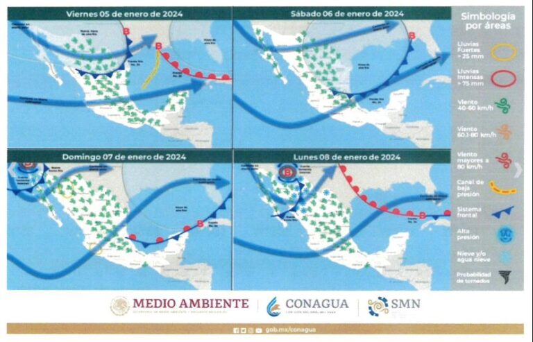 Frente frío 25 y la cuarta tormenta invernal ocasionarán un marcado descenso en la temperatura en Coahuila