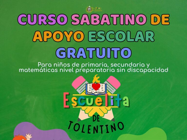 Invitan en parroquia San Nicolás de Tolentino a curso sabatino de apoyo escolar gratuito 