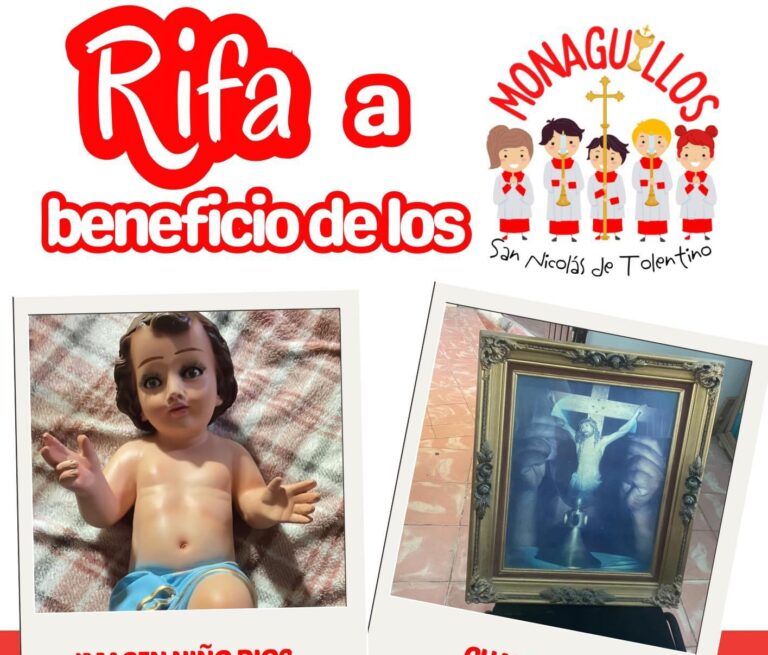 Invitan a participar en rifa a beneficio de los monaguillos de la parroquia de San Nicolás de Tolentino 