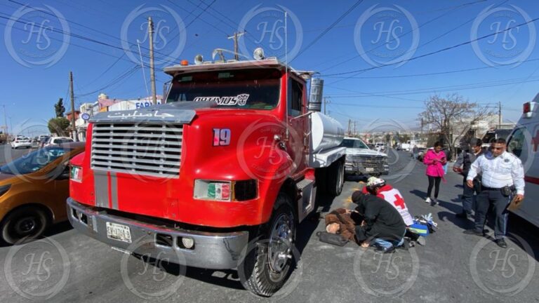 Muere adulto mayor que fue atropellado por una pipa en Saltillo