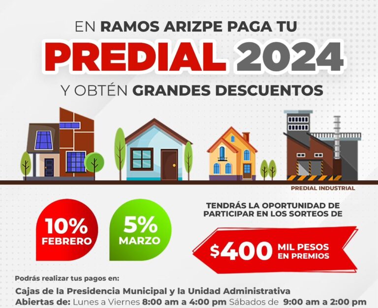 Aprovecha el 10 % de descuento en el pago de predial en Ramos Arizpe