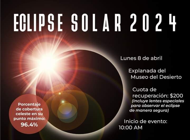 Abre MUDE venta de boletos para observación del “Gran Eclipse de Coahuila” el 8 de abril