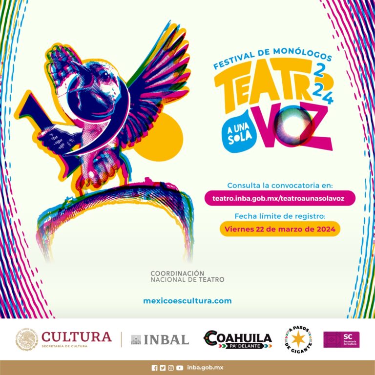 Cultura Coahuila invita a la comunidad teatral a participar en el proceso de selección del 19 Festival de Monólogos, Teatro a Una Sola Voz