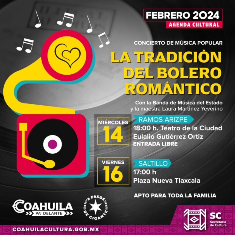 Invitan a disfrutar en Ramos Arizpe concierto de música popular “La Tradición del Bolero Romántico” 