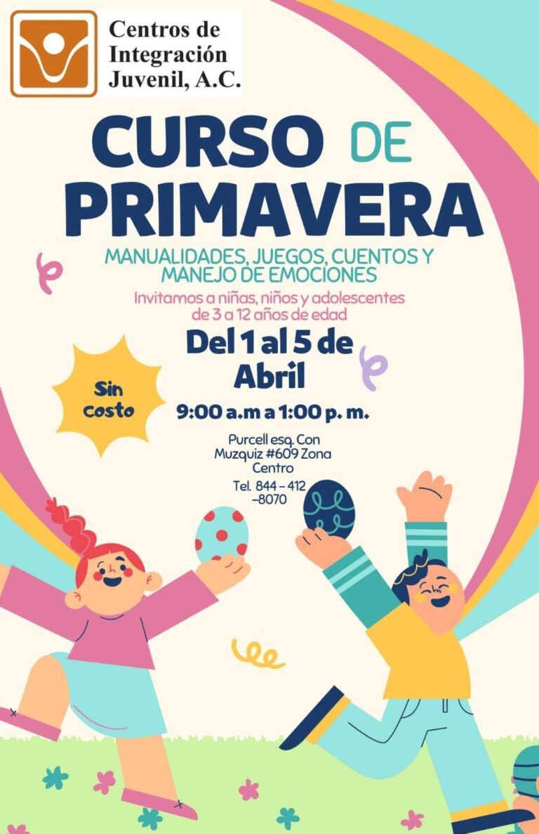 Realizará CIJ Saltillo curso de primavera para niños de 3 a 12 años