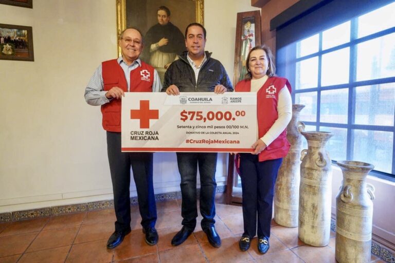 En Ramos Arizpe otorgan donativo de 75 mil pesos a la Cruz Roja Mexicana 