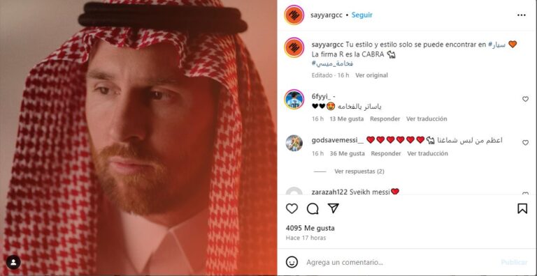 Messi se convierte en la imagen de una marca de ropa tradicional árabe