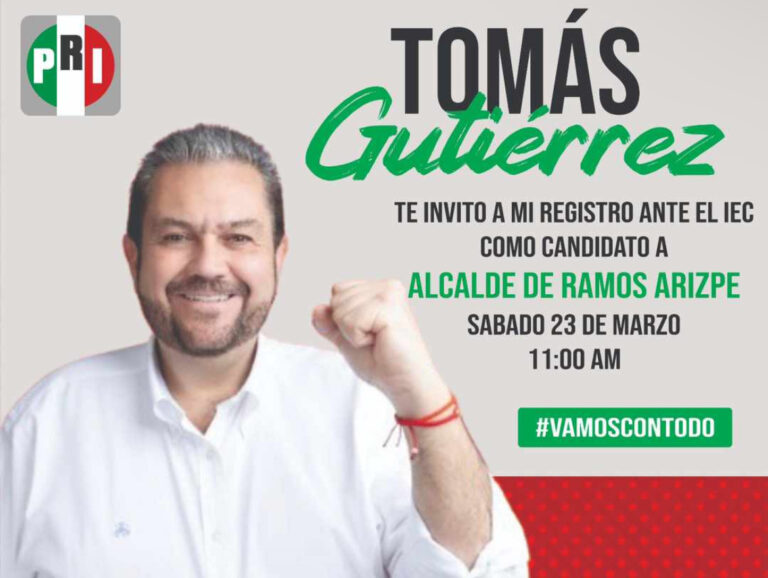 Tomás Gutiérrez invita a su registro como candidato a la alcaldía de Ramos Arizpe 