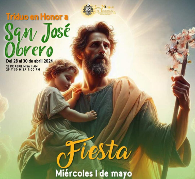 Parroquia San Nicolás de Tolentino invita al triduo de misas y fiesta en honor a San José Obrero 