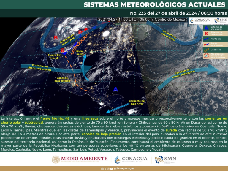 Se esperan lluvias y vientos fuertes en Coahuila