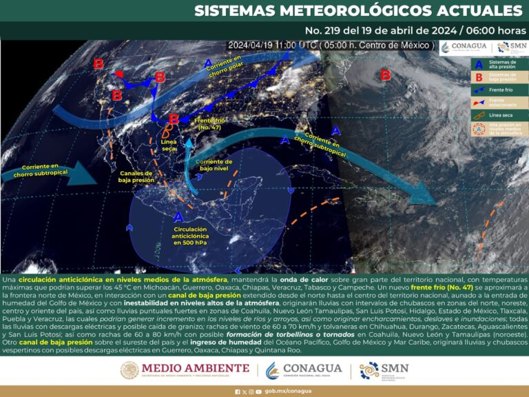 Frente frío 47 generará lluvias puntuales fuertes, así como formación de torbellinos o tornados en Coahuila
