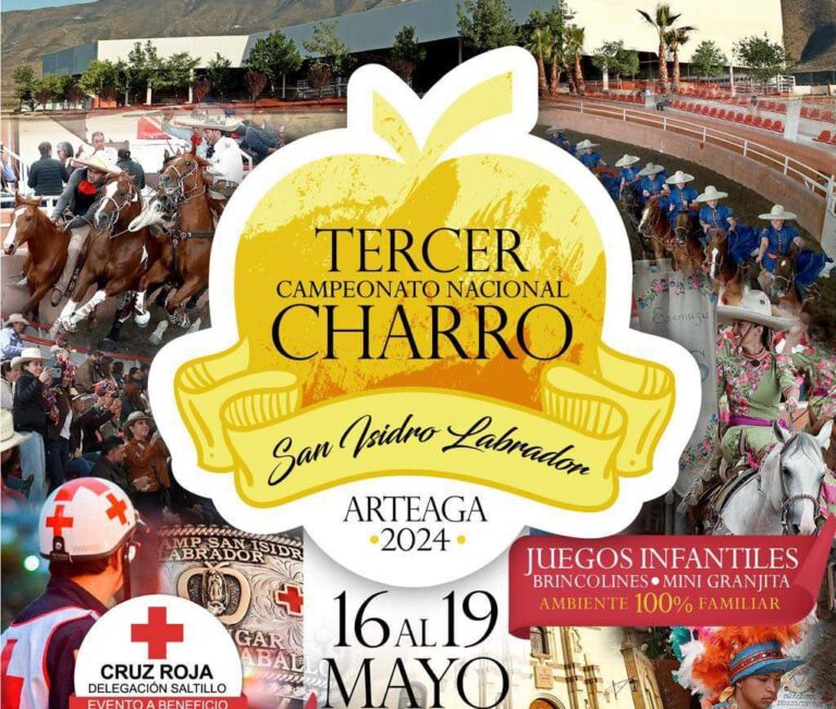 Inicia este jueves el Tercer Campeonato Nacional Charro “San Isidro Labrador”, a beneficio de la Cruz Roja Saltillo