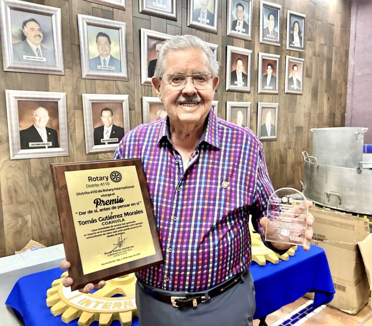 Rotary International reconoce labor altruista de Don Tomás Gutiérrez Morales 