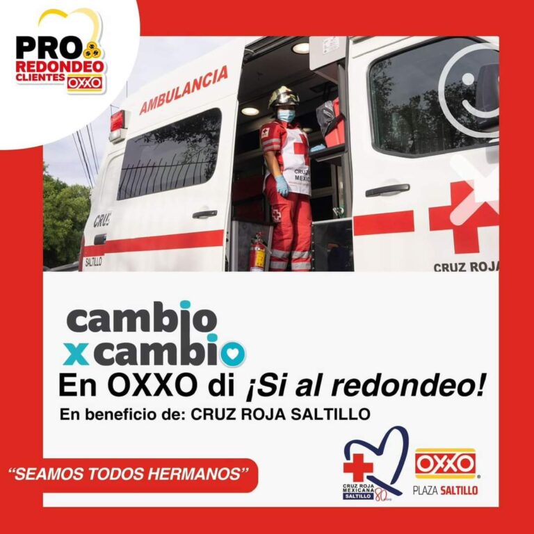 Seguirá durante mayo y junio campaña de redondeo en tiendas OXXO a beneficio de Cruz Roja Saltillo