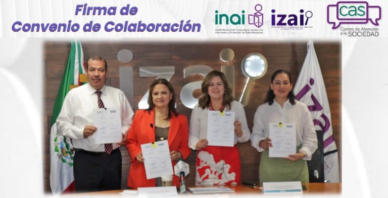 El INAI y el IZAI firman convenio de colaboración para reforzar la atención a la ciudadanía a través del Centro de Atención a la Sociedad