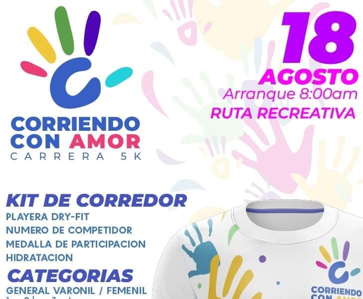 Invita Fundación AMMA a inscribirse a la carrera 5K “Corriendo con Amor”