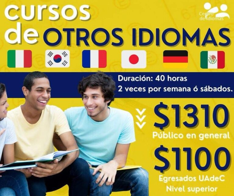 Inscríbete a los cursos de inglés, francés, alemán, italiano y coreano que ofrece el Centro de Idiomas UT de la UA de C