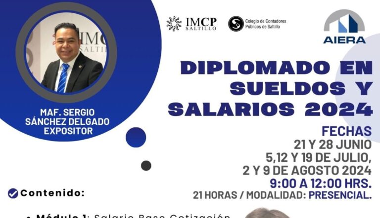 AIERA invita a empresarios a tomar diplomado en sueldos y salarios 2024 