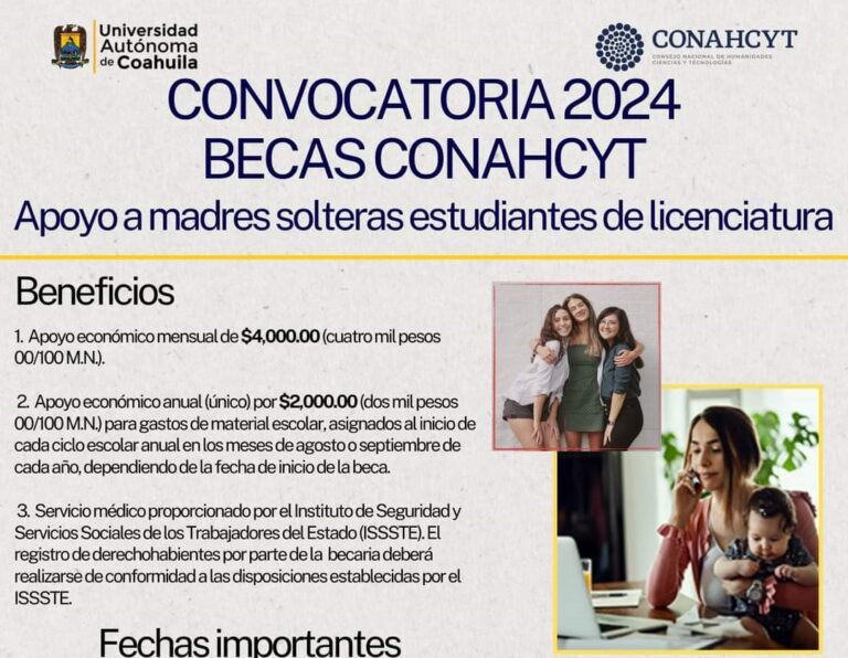 Convoca UA de C a sus alumnas de licenciatura a postularse para obtener la beca CONAHCYT para apoyo a madres solteras