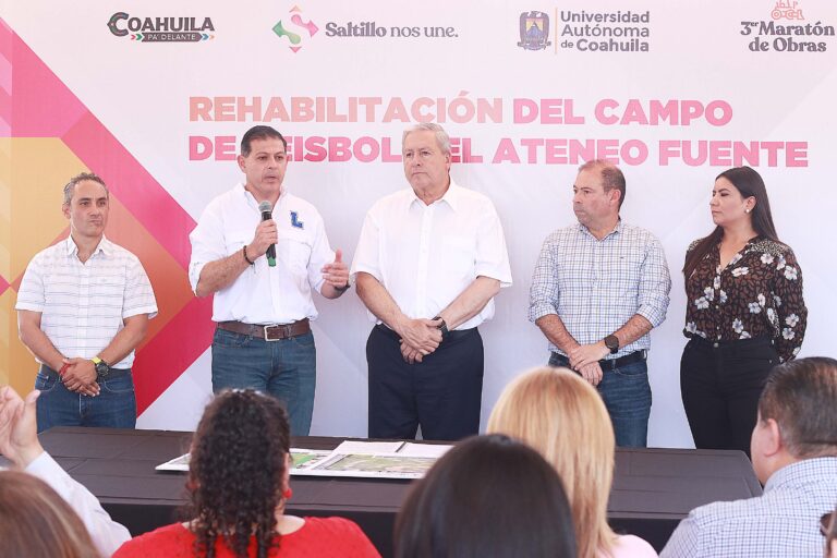 Inicia en la UA de C la rehabilitación del Campo de Béisbol de la Escuela de Bachilleres Ateneo Fuente